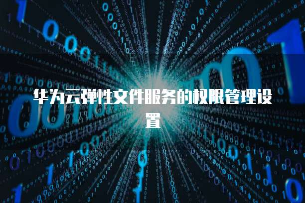 华为云弹性文件服务的权限管理设置