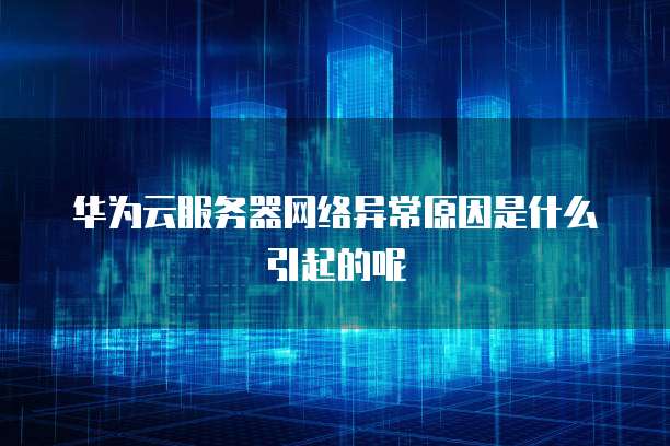 华为云服务器网络异常原因是什么引起的呢