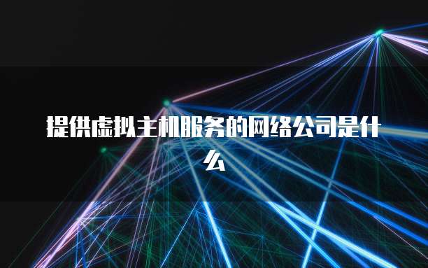 提供虚拟主机服务的网络公司是什么