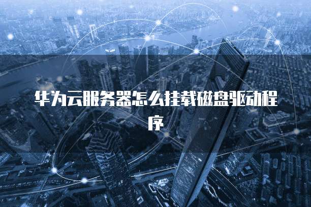 华为云服务器怎么挂载磁盘驱动程序