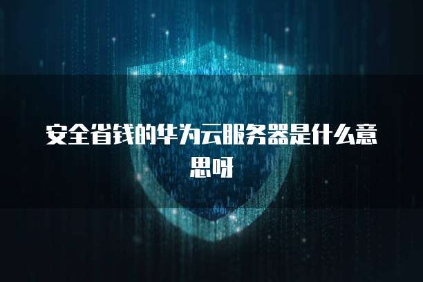 安全省钱的华为云服务器是什么意思呀