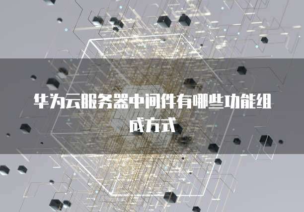 华为云服务器中间件有哪些功能组成方式