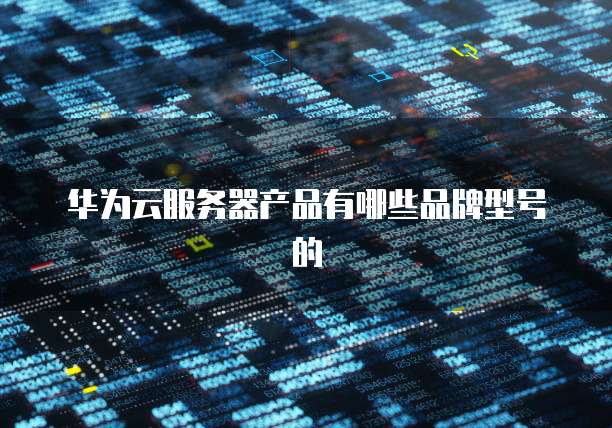 华为云服务器产品有哪些品牌型号的