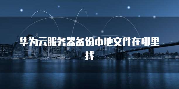 华为云服务器备份本地文件在哪里找