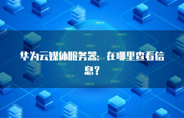 华为云媒体服务器：在哪里查看信息？