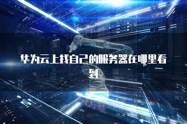华为云上找自己的服务器在哪里看到