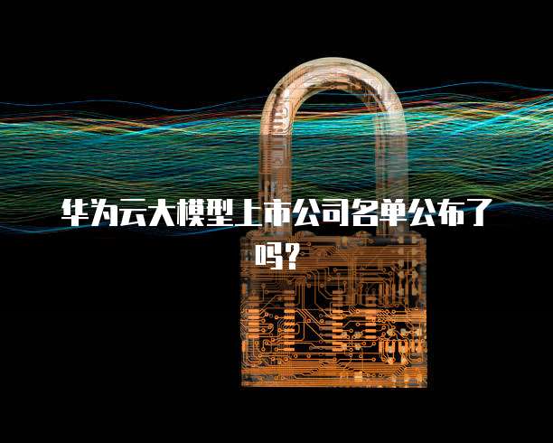 华为云大模型上市公司名单公布了吗？