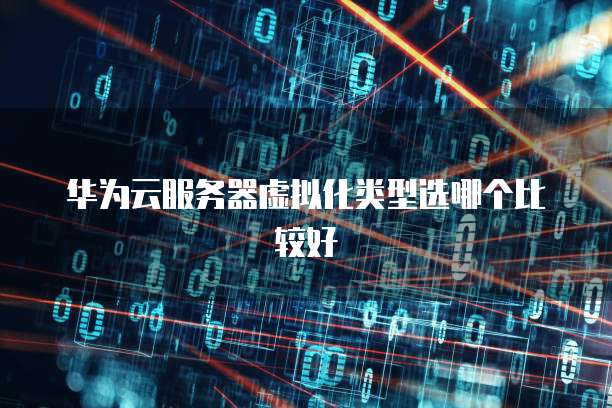 华为云服务器虚拟化类型选哪个比较好