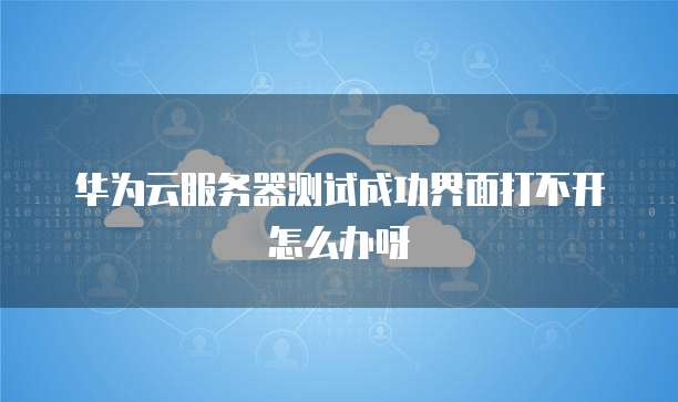 华为云服务器测试成功界面打不开怎么办呀