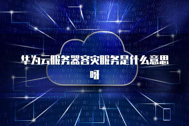 华为云服务器容灾服务是什么意思呀