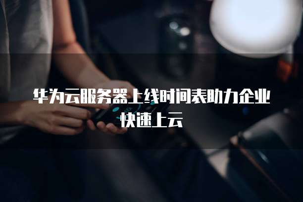 华为云服务器上线时间表助力企业快速上云