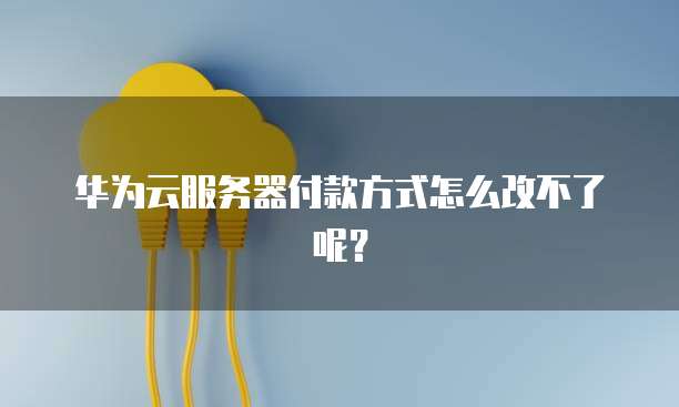 华为云服务器付款方式怎么改不了呢？