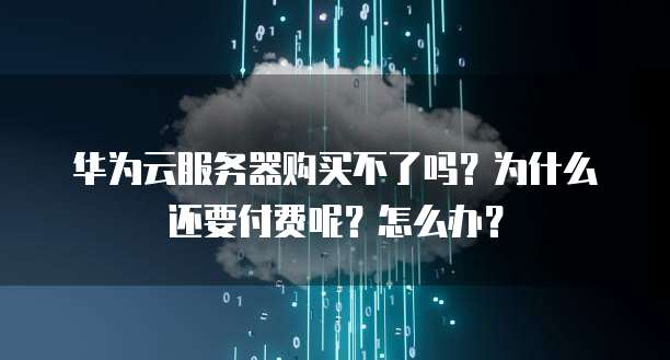 华为云服务器购买不了吗？为什么还要付费呢？怎么办？