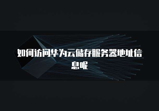如何访问华为云储存服务器地址信息呢