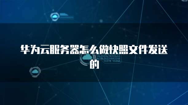 华为云服务器怎么做快照文件发送的