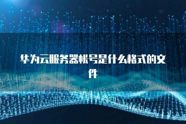 华为云服务器帐号是什么格式的文件