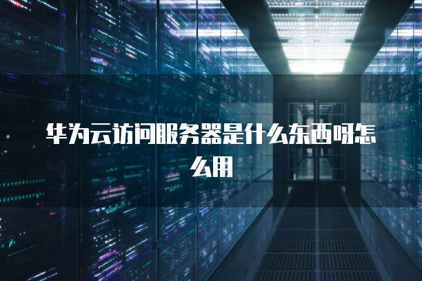 华为云访问服务器是什么东西呀怎么用