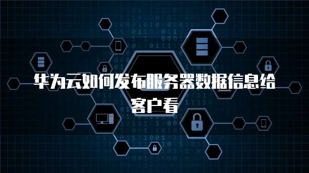 华为云如何发布服务器数据信息给客户看