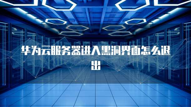华为云服务器进入黑洞界面怎么退出