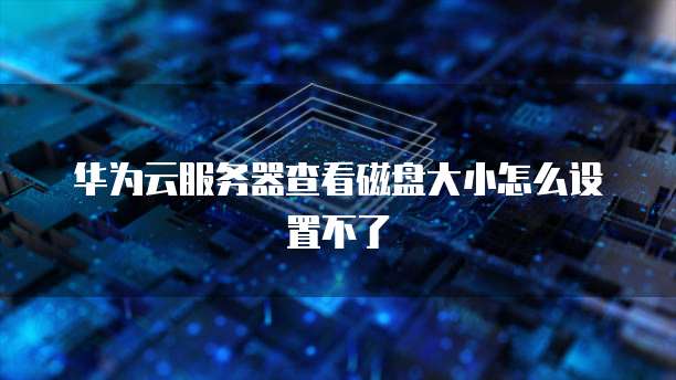 华为云服务器查看磁盘大小怎么设置不了