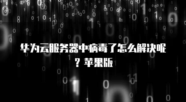 华为云服务器中病毒了怎么解决呢？苹果版