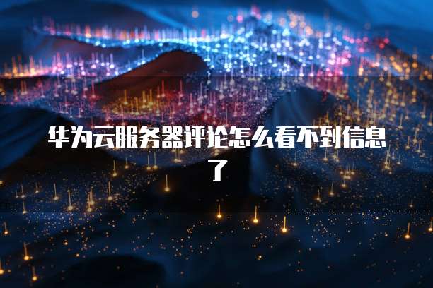 华为云服务器评论怎么看不到信息了