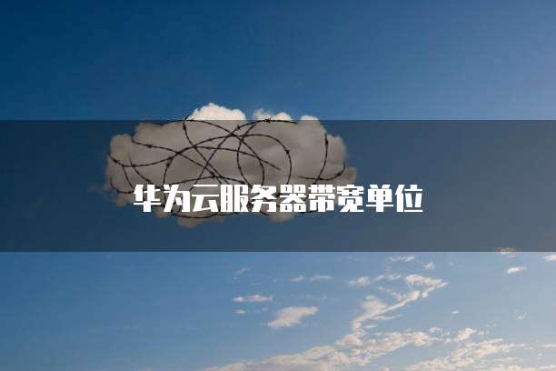 华为云服务器带宽单位