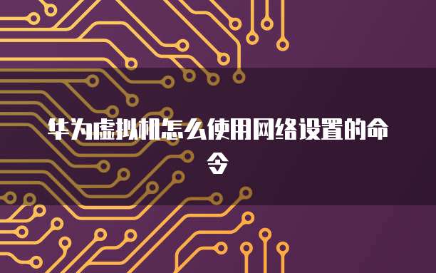 华为虚拟机怎么使用网络设置的命令