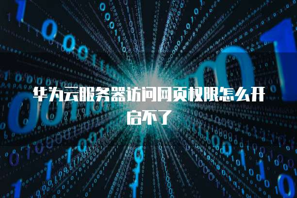 华为云服务器访问网页权限怎么开启不了