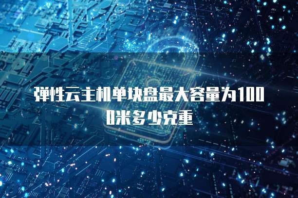 弹性云主机单块盘最大容量为1000米多少克重