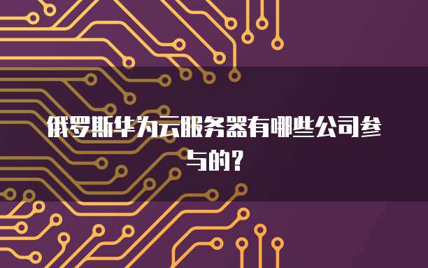 俄罗斯华为云服务器有哪些公司参与的？