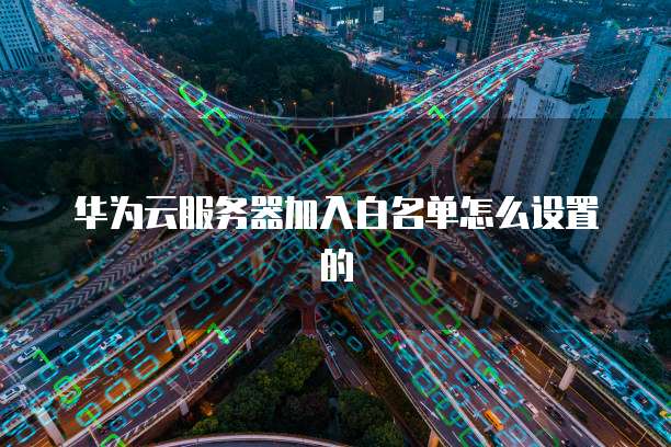 华为云服务器加入白名单怎么设置的