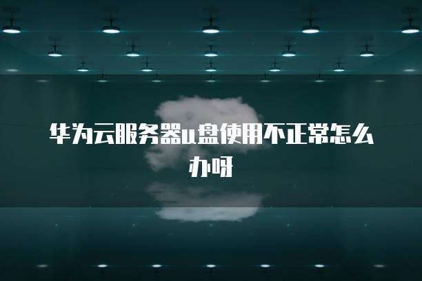 华为云服务器u盘使用不正常怎么办呀