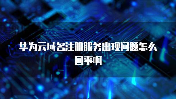 华为云域名注册服务出现问题怎么回事啊