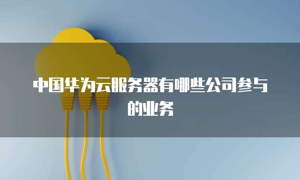中国华为云服务器有哪些公司参与的业务