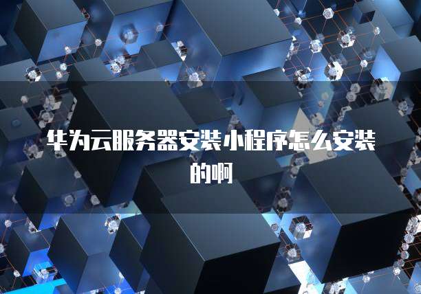 华为云服务器安装小程序怎么安装的啊