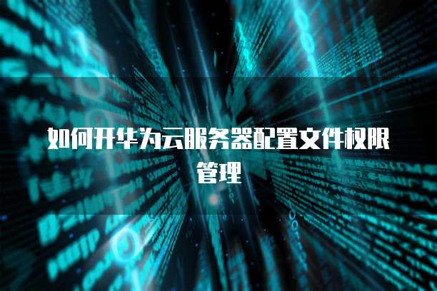 如何开华为云服务器配置文件权限管理