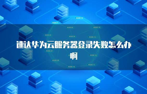 速达华为云服务器登录失败怎么办啊