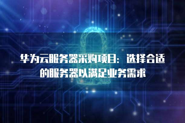 华为云服务器采购项目：选择合适的服务器以满足业务需求