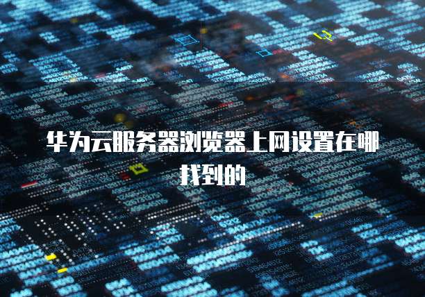 华为云服务器浏览器上网设置在哪找到的