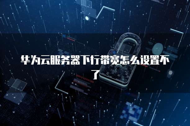 华为云服务器下行带宽怎么设置不了