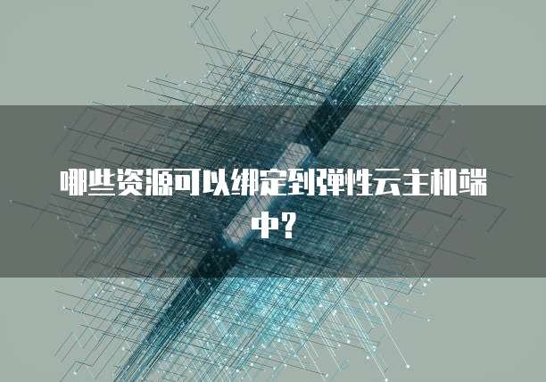 哪些资源可以绑定到弹性云主机端中？