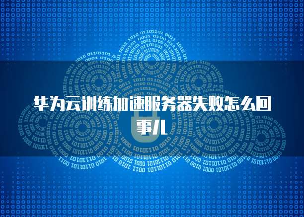 华为云训练加速服务器失败怎么回事儿
