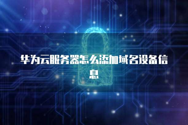 华为云服务器怎么添加域名设备信息