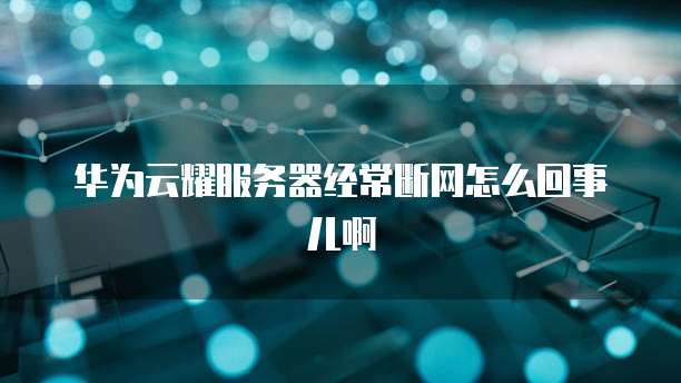 华为云耀服务器经常断网怎么回事儿啊