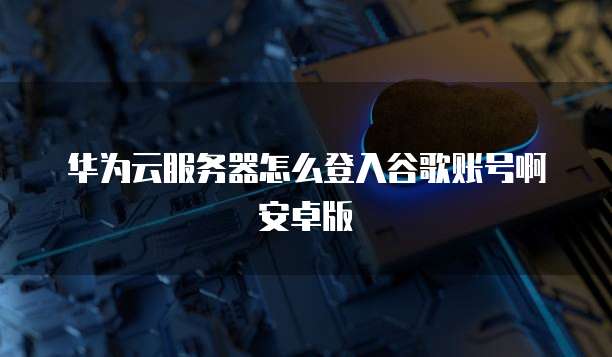 华为云服务器怎么登入谷歌账号啊安卓版