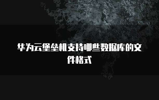 华为云堡垒机支持哪些数据库的文件格式