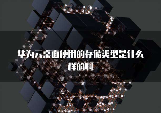 华为云桌面使用的存储类型是什么样的啊