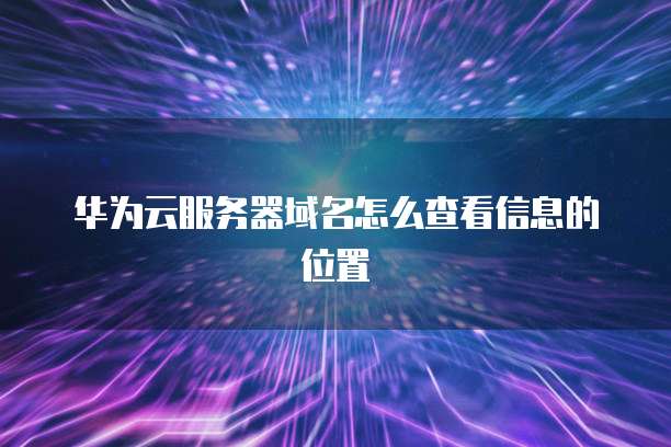 华为云服务器域名怎么查看信息的位置