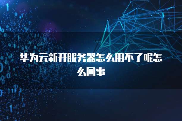 华为云新开服务器怎么用不了呢怎么回事